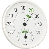 Misda Store Dostmann Analog Termal Higrometre, 45.2045.02, Iç ve Dış Mekan Için, Renkli Konfor Bölgeleri, Beyaz, U 130 x G 20 x Y 165 mm