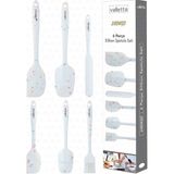 Misda Store Drongo 6'lı Spatula Set Beyaz Renkli Noktalı