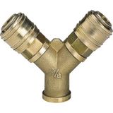 Misda Store Einhell Çift Girişli Basınçlı Hava Çıkış Borusu C. R3/8" (Kompresör Aksesuarı, 2'li Hava Dağıtıcı, 2x Hızlı Bağlantı, Pirinçten) - 4139680