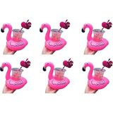 Misda Store Flamingo Şişme Havuz Deniz Bardak Tutucu Float Bar 6 Adet