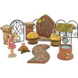 Misda Store Garden Products Pebble Lane Peri Bahçesi Seti, Poliresin, 11 Parça
