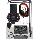 Misda Store Gmx-1 Titanium Set Efektli Ses Kartı Mikrofon Kulaklık Stand Kayıt Canlı Yayın (Pc ve Telefon)