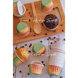 Misda Store Gökkuşağı Muffin Kek Kalıbı, Kek Kapsülü Cupcake Kalıbı, Airfryer Uyumlu