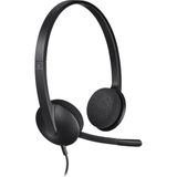 Misda Store H340 Mikrofonlu Stereo Kulaklık, Gürültü Azaltmalı Ayarlanabilir Mikrofon, Döner Kulak Dolgusu, USB Bağlantısı, 1,8 M Kablo, Pc/mac/laptop, Siyah