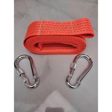 Misda Store Halatı 3 Ton 5 M (Çekme Halatı) Kumaş 10 mm Vidalı Metal Çengelli Karabinalı, Turuncu Kumaş Çeki Halatı, 5 cm Genişlik 2mm, Yüksek Dayanıklı, Çelik Uçlu Araba Çekme, Oto Çeki