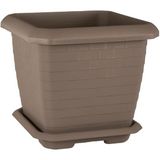Misda Store HK03 Hisar Kare Saksı No:3 Tabaklı 37 Cm, 25,5 Litre Mocha