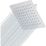 Misda Store Home 25X25 cm 304 Paslanmaz Çelik Tepe Duşu – Geniş Kare Duş Başlığı, Sabit Tepe Duş Başlığı, Handshower Uyumlu, Modern ve Dayanıklı Duş Sistemi Parçası (Kare)