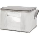 Misda Store Home Textile Orta Boy Pvc Pencereli Gri Çizgili Stuff & Things Hurç 45 x 40 x 30 cm