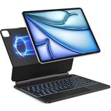 Misda Store Ipad Air 13inç M3 Çipli 2025 ile Uyumlu Magic ile Uyumlu Touchpad Işıklı Klavyeli Kılıf