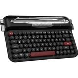 Misda Store Kablosuz Bluetooth & 2.4g Çift Modlu Retro Daktilo Tasarımlı Klavye – Yuvarlak Tuşlu, Tablet & Telefon Standlı, Ergonomik, Taşınabilir, Pille Çalışan, Sessiz ve Konforlu Ajazz AF84 Siyah