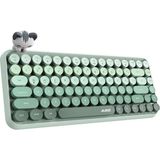 Misda Store Kablosuz Bluetooth Retro Sessiz Klavye – Yuvarlak Tuşlu, Kedi Süs Aksesuarı, 84 Tuşlu, Taşınabilir, Akıllı Uyku Modu, Ergonomik Tasarım, Tablet Telefon Uyumlu, Ajazz AJ308I Yeşil