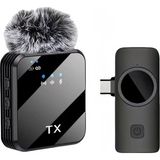 Misda Store Kablosuz Yaka Mikrofonu Tekli Mikrofon iPhone 15 16 17 ile Uyumlu Type-C Portlu Telefon Pc Tablet Video Kayıt Röportaj Canlı Yayın Vlog Kablosuz Mikrofon 1026