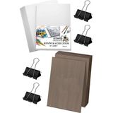 Misda Store Karakalem Eskiz Çizim Seti Durolit Seti 35X50 cm Duralit 1 Adet 35X50 Resim Kağıdı 25 Adet Mandal Metal 4 Adet