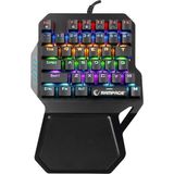 Misda Store KB-R77 Palm USB Rainbow Backlight Outemu Blue Switch Mekanik 36 Tuşlu Mini Gaming Oyuncu Klavyesi