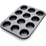 Misda Store Kek Kabı ve Cupcake Fırın Tepsisi – Yapışmaz Metal Hamur, 12 Gözlü Muffin Kabı, Cup Cake Pişirme Tepsisi, Fırın Uyumlu Kek Kalıbı Yüksek Sıcaklığa Dayanıklı