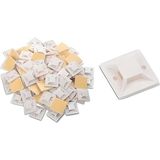 Misda Store Kroşe 19X19 mm – 100 Adet | Kuvvetli Çift Taraflı Bantlı Kablo Bağı Kroşesi | Nylon 6.6 Malzeme | Kablo Düzenleyici, Montaj ve Sabitleme Için Uygun