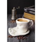 Misda Store Life 2 Adet 110 ml Yüz Şekilli Seramik Beyaz Türk Kahvesi Fincan Takımı MIT1080