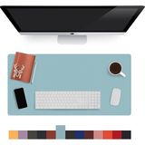 Misda Store Lindos - Deri Mat, Masa Pedi, Büyük Mouse Pad, Ofis Için Mat, Su Geçirmez Mat, Ofis ve Ev Için Deri Pedi, Gaming Masa Matı, Masaüstü Için Masa Koruyucu Pedi (75 cm x 34 cm x 1,3) (Buz-Mavisi)