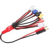 Misda Store Lua 8'i 1 Arada Lipo Pil Şarj Kablosu, 4mm Banana Plug - T-Dean + XT60 Plug + Ec3 Plug + Futaba + Jst Plug + Tamiya + Trx + Imax B6 Şarj Cihazı Için Iki Dıy Çıplak Tel Set Kiti Çoklu Şarj Kabloları