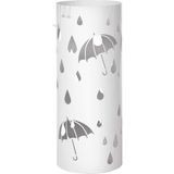 Misda Store LUC23W Şemsiye Standı, Metal Yuvarlak Şemsiye Ayağı, Su Toplama Kasesi Çıkarılabilir, Kancalı, 49 x Ø 19,5 Cm, Beyaz