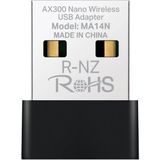 Misda Store MA14N | AX300 Mbps Nano USB Wi‑fi 6 Adaptör | Kolay Kurulum | Windows & Linux Uyumlu | Tak‑çalıştır