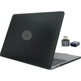 Misda Store MacBook Air 13 Inç Kılıfı A1932 A2179 A2337 M1 Uyumlu Sert Kapak 360° Koruma Karbon Fiber Desenli Siyah