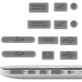 Misda Store MacBook Toz Koruyucu Silikon Port Tıpa Seti 12’si Bir Arada Usb-A Magsafe HDMI Sd Uyumlu Eski Nesil Retina Kasa Şeffaf - Altın