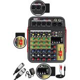 Misda Store MDX-04FXU Ses Mikseri Stüdyo Kayıt Için 5 Kanal Ses Kartlı +48V Phantomlu Kayıt Mikseri