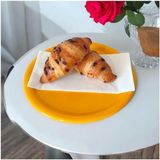 Misda Store Metal Tepsi Metal Tabak 6 Adet Yuvarlak Çay ve Kahve Sunum Tepsisi Sunumluk Tabak 17 cm Sarı 17 x 17