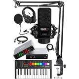 Misda Store Midi Paket-2 Stüdyo Ekipmanları Seti Ses Kartı Midi Klavye Mikrofon Kulaklık