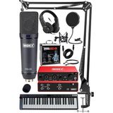 Misda Store Midi Paket-6 Stüdyo Ekipmanları Seti Ses Kartı Midi Klavye Mikrofon Kulaklık