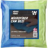 Misda Store - Mikrofiber Oto Cam Bezi 2'li Paket, Araba Pencere Temizlik Havlusu, Baklava Desenli Özel Kesim 50X70 cm (Mavi-Yeşil)