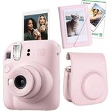 Misda Store Mini 12 Fotoğraf Makinesi-10'lu Film-Mini Albüm ve Deri Kılıf Seti (Pembe)