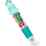 Misda Store - Mini Magic Rainbow, 4 Renkli Tükenmez Kalem, Yeşil, Mavi, Turuncu, Siyah, Uç 1 Mm, Ergonomik Silikon Sap, Çap 2,3 Cm, Yükseklik 10 Cm, Dinozor