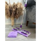 Misda Store Mop Yer Fayans Duvar Yüzey Temizlik Mikrofiber Mandallı Mop, Teleskopik Saplı Istediğin Bezi Tak Kullan Hediye Yedek Bez ' Li