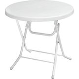 Misda Store MT-GFM205 Rose Plastik Yuvarlak Katlanır Bahçe Balkon Masa Ø75 cm Beyaz