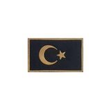 Misda Store Nakış Turkey Türkiye Türk Bayrakları Nakış Işleme Arma Patch Peç 5x8 cm Siyah Gold