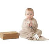 Misda Store Organik Pamuklu Bebek Battaniyesi Kızlar/erkek Çocuklar Için 80X100 cm - Kundak ve Bebek Battaniyesi, Yumuşak Hafif Örgü Battaniye (Naturel)