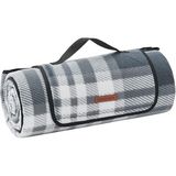 Misda Store Piknik Örtüsü, 200X200 Cm, Büyük, Kamp Örtüsü, Park, Bahçe, Plaj Için, Su Geçirmez, Makinede Yıkanabilir, Katlanabilir, Gri-Beyaz GCM61GW