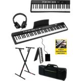 Misda Store PLX-80BKST Taşınabilir Katlanır Dijital Piyano Tuş Hassasiyetli 88 Tuş Bt (Stand Sustain Kulaklık Çanta Metod)