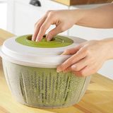 Misda Store Pratik Salata Kurutucu, Sebze Yeşillik Marul Yıkama ve Kurutma Kabı Leğen Şeklinde Çevirmeli (Beyaz-Yeşil)