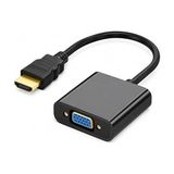 Misda Store PX-1240S HDMI To VGA Çevirici Adaptör, 30 cm Dijital Görüntü Dönüştürücü, HDMI Erkek VGA Dişi, Full Hd Destekli Siyah Kablo Aparatı, Pc Laptop Projeksiyon Monitör Uyumlu