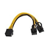 Misda Store PX-4302-8 8 Pin To 2x8 Pin Psu Ekran Kartı Güç Çevirici Kablo, Pcı-E 8 Pin To 2 Adet 6+2 Pin Gpu Power Splitter, 18AWG 20 cm Full Bakır Mining Ekran Kartı Güç Kablosu