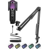 Misda Store Regard Rgb Set USB Ekholu Oyuncu ve Yayıncı Mikrofonu (Kayıt Gaming Tiktok Twitch Canlı Yayın Discord Youtube)