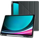 Misda Store Samsung Galaxy Tab S9 Fe 10.9 Inç Uyumlu Smart Kılıf, S Pen Kalemlikli, Trifold, Esnek, Mat, Darbeye Tam Dayanıklı Tablet Kılıfı (Siyah)