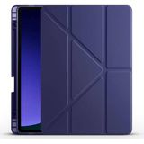 Misda Store Samsung Galaxy Tab S9 Fe ile Uyumlu Kılıf Tri Folding Silikon Kalem Bölmeli Katlanabilir Standlı Pu Deri Yumuşak Kapak, Tablet Kılıfı [kalem Alanı, Akıllı Kapak, Uyku Modlu] - Lacivert