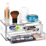 Misda Store Şeffaf Makyaj Malzemesi Organizer Büyük Kristal Makyaj Masası Organizatörü Kozmetik Düzenleme Kutusu Güzellik Malzemesi Düzenleyici (Çekmeceli Model)
