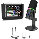 Misda Store Ses Kartı Youtube Kick Podcast ve Yayıncı, Ses Kartı, Dj Mikser, Taşınabilir Podcast Prodüksiyon Stüdyosu, Canlı Yayın, Kayıt, Oyun Için Kondenser Ses Kartlı Mikrofon Mikseri P800-KD8