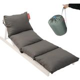 Misda Store Şezlong Minderi 60X180X12CM Su Itici,katlanır,uv Güneş Dayanımı, Fermuar (Antrasit)