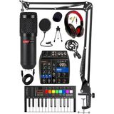 Misda Store Stüdyo Ekipmanları Midi Live Paket-1 Ses Kartlı Mikser Midi Klavye BM800 Mikrofon Kulaklık